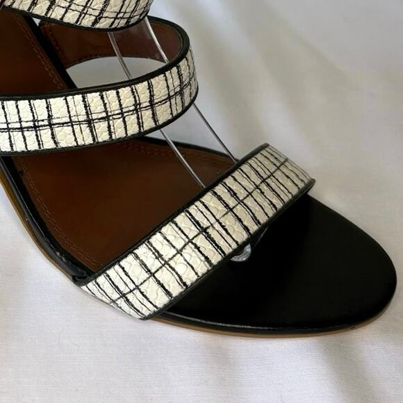 Cole Haan Signature Ankle Strap Block Heel Sandal Women's 10B | Black/White - Picture 2 of 11